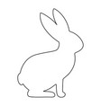 hare rabbit contour silhouette icon bunny side vector image