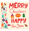 merry xmas happy new year vector image