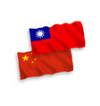 flags taiwan and china on a white background vector image