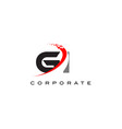 gi modern letter logo design with swoosh vector image