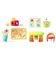 montessori kindergarten equipment toys materials vector image vector image