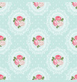 shabby chic rose seamless pattern on polka dot vector image