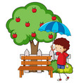 doodle cartoon character a girl holding vector image