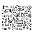 sketch of halloween design elements vector image
