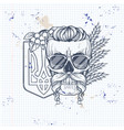 skull with ukrainian symbols vector image vector image