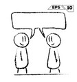 stick figure conversation 2 man with speak bubble vector image