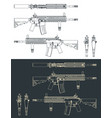 assault rifle blueprints vector image