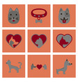 assembly flat icons dogs cats pets vector image vector image