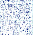back to school seamless pattern vector image
