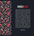 barber shop concept with thin line icons vector image vector image
