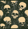 seamless pattern with sinister human skulls vector image vector image