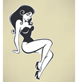 sitting pinup girl vector image vector image