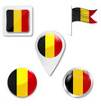 belgium flag glossy button vector image vector image