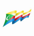 comoros flag wavy abstract background vector image