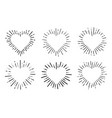 heart shape burst hand drawn vector image vector image