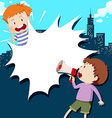 paper design with boy and speaker vector image
