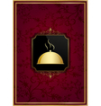 red floral restaurant menu and golden frame vector image vector image