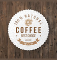 round coffee emblem with type design vector image vector image