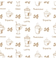 seamless pattern with coffee drink vector image vector image