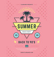 summer beach party flyer or poster template 90s vector image vector image