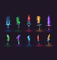 game sword cartoon various gaming weapons vector image vector image