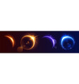 moon eclipse light flare horizon space background vector image