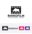 rhino film logo design vector image