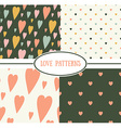 set of retro love patterns seamless background vector image
