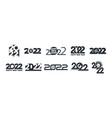 2022 happy new year logo different typography vector image