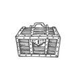 chest of gold with closed lock isolated treasures vector image vector image