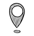 hand drawn coordinates location point gps doodle vector image