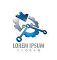 logo concept design gear arrow industrial 3d vector image vector image