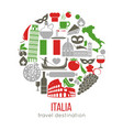 set of rome italy symbols italian vector image