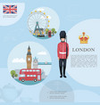 flat travel to london template vector image