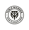 monogram initial letter mt tm logo design vector image vector image