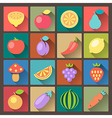 vegetables icons in flat design style vector image