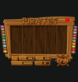 complete interface pirate menu for slot machines vector image