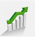 3d growth chart diagram with shadow vector image