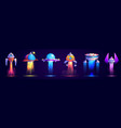 alien spaceship flying ufo game icons set vector image
