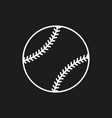 baseball line art icon on black background vector image
