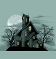 creepy haunted ghost house scene vector image
