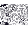 funny creatures seamless pattern for coloring book vector image vector image