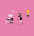 business woman trying to break out of her comfort vector image