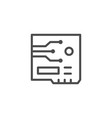 circuit board line outline icon vector image