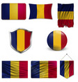 romania flag symbol vector image vector image