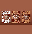set flyers for coffee shop or cafe with 3d vector image