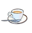 isolated coffee cup with spoon vector image