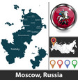 map moscow russia vector image