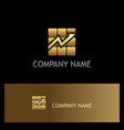 square arrow progress gold business logo vector image vector image