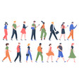 walking people business men and women walk side vector image vector image